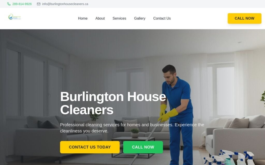 Burlington House Cleaners website homepage